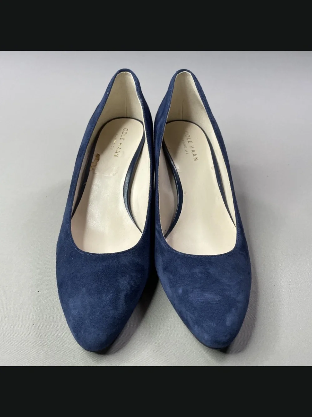 Cole Haan Shoes Womens 6.5 blue suede wedge heels grand os designer cocktail